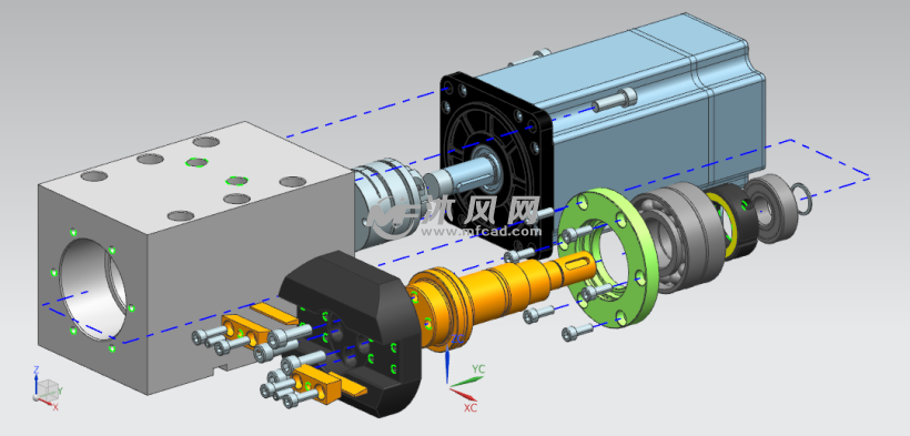 車銑復(fù)合伺服動(dòng)力頭 UG機(jī)械設(shè)備模型下載與沐風(fēng)圖紙解析